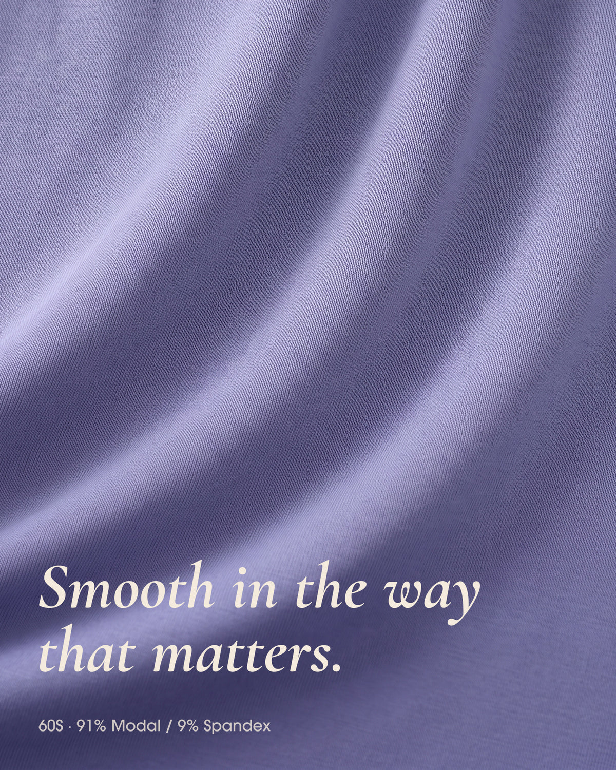 Close-up of lavender fabric for underherwear modal boxer briefs, showing fine knit texture and natural folds.